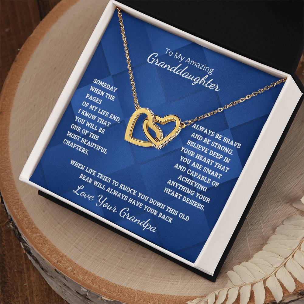 Granddaughter- Most beautiful chapters-Interlocking Hearts Necklace