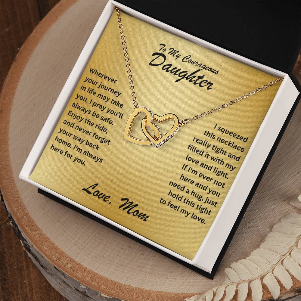 Daughter- Journey in life-Interlocking Hearts Necklace