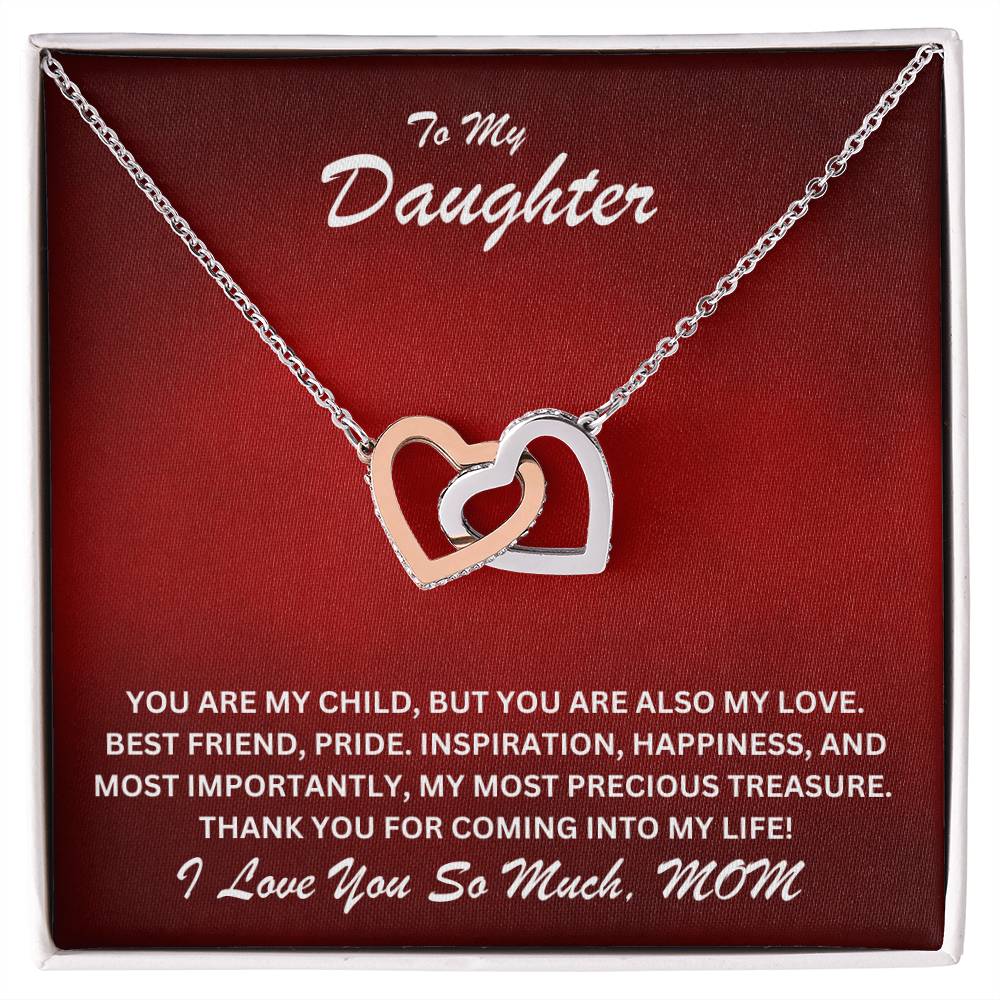 Daughter- You are my child -Interlocking Hearts Necklace