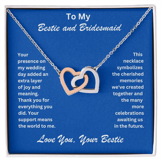 Bridesmaid- Memories we've created-Interlocking Hearts Necklace