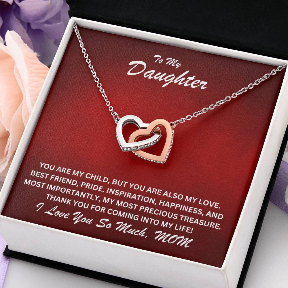 Daughter- You are my child -Interlocking Hearts Necklace