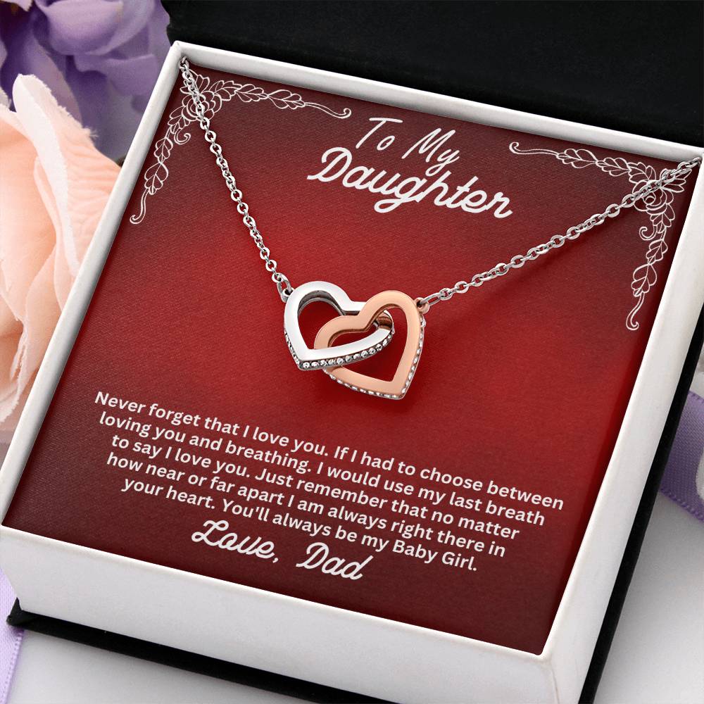 Daughter- My last breath -Interlocking Hearts Necklace