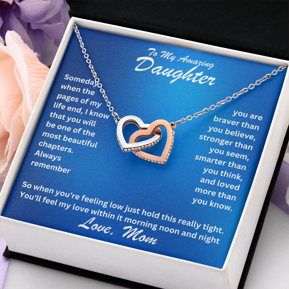 Daughter- Most beautiful chapters -Interlocking Hearts Necklace