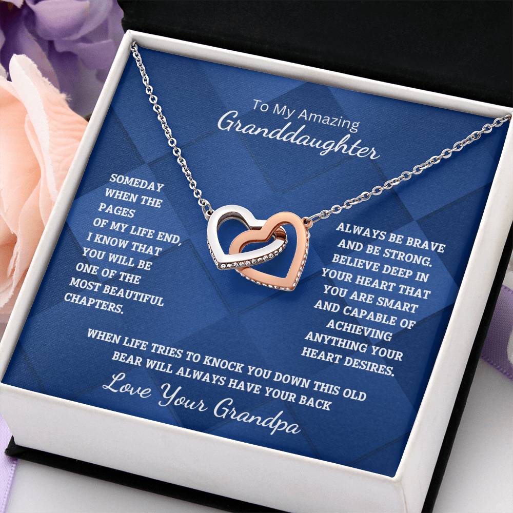 Granddaughter- Most beautiful chapters-Interlocking Hearts Necklace