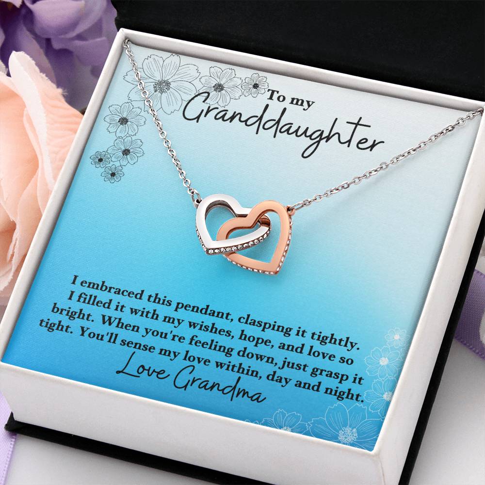 Granddaughter- I embraced this pendant -Interlocking Hearts Necklace