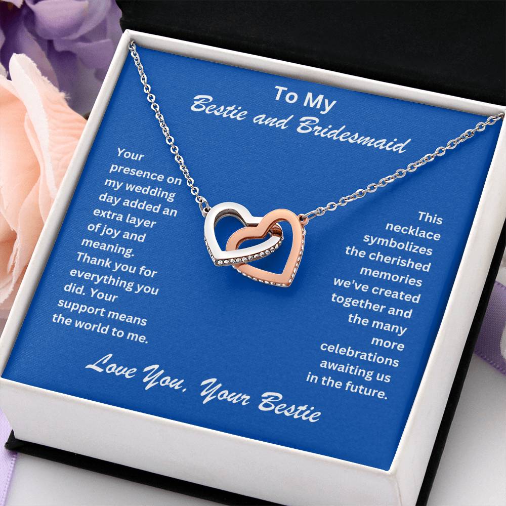 Bridesmaid- Memories we've created-Interlocking Hearts Necklace