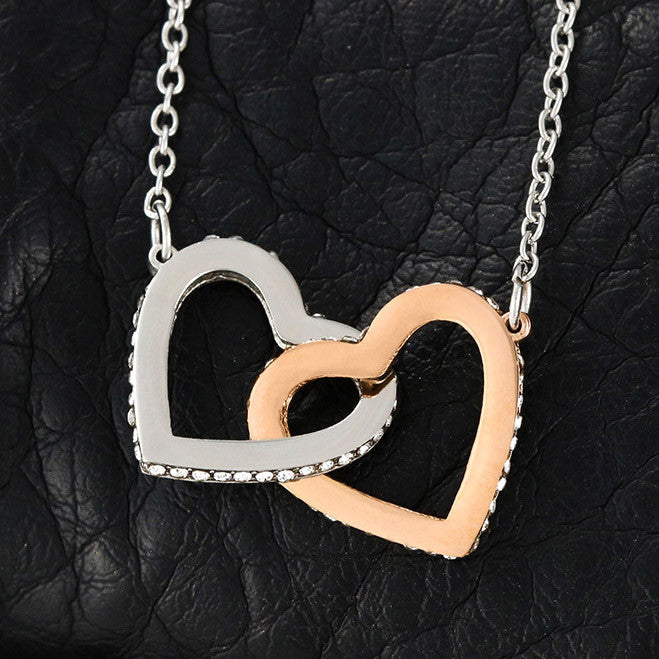 Daughter- Journey in life-Interlocking Hearts Necklace