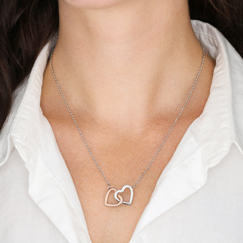 New Mom- Welcome to motherhood -Interlocking Hearts Necklace