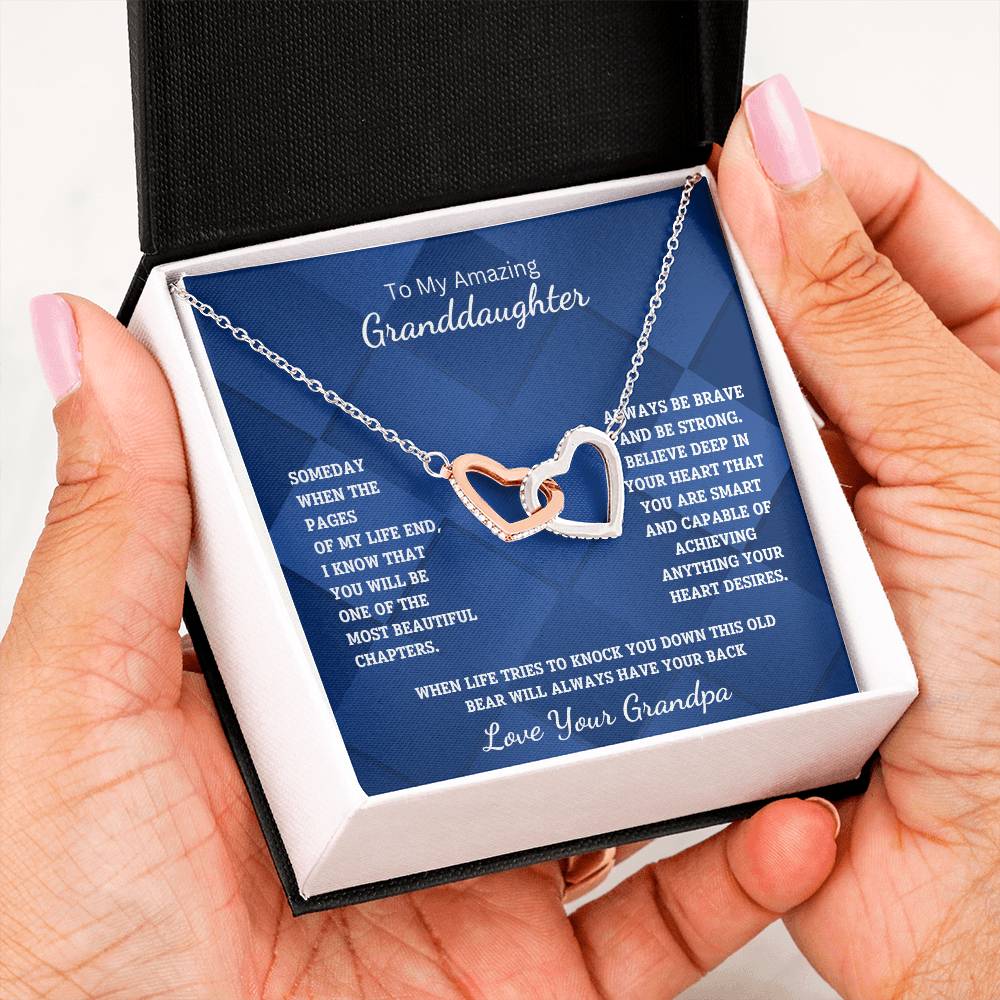 Granddaughter- Most beautiful chapters-Interlocking Hearts Necklace