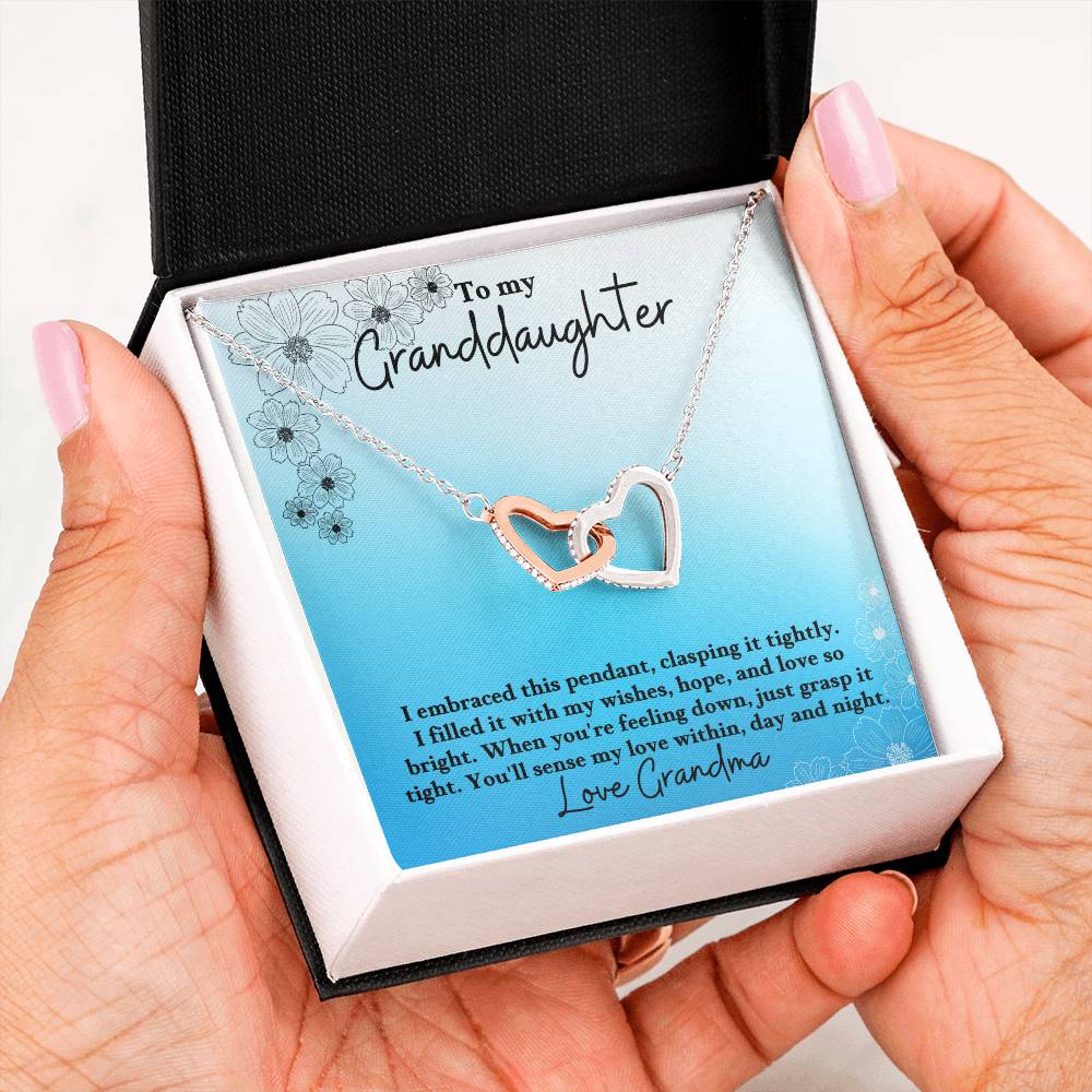 Granddaughter- I embraced this pendant -Interlocking Hearts Necklace