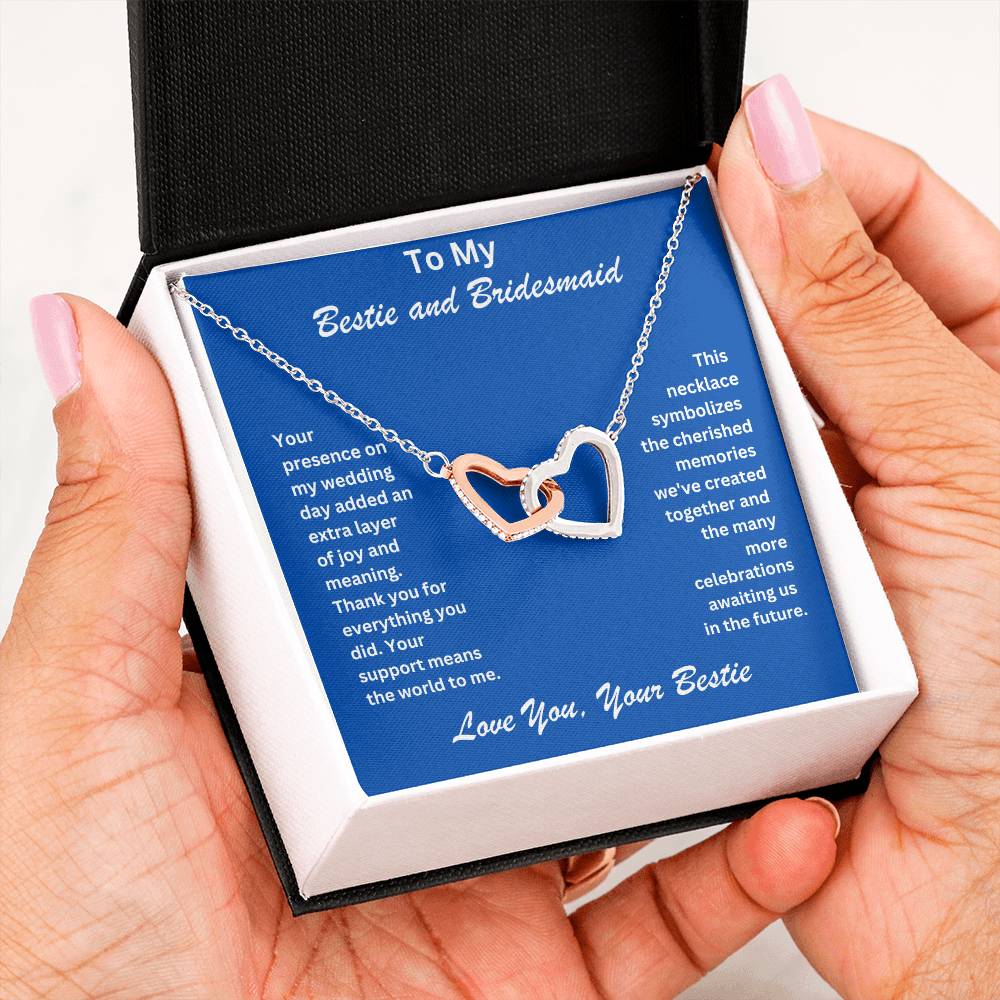 Bridesmaid- Memories we've created-Interlocking Hearts Necklace