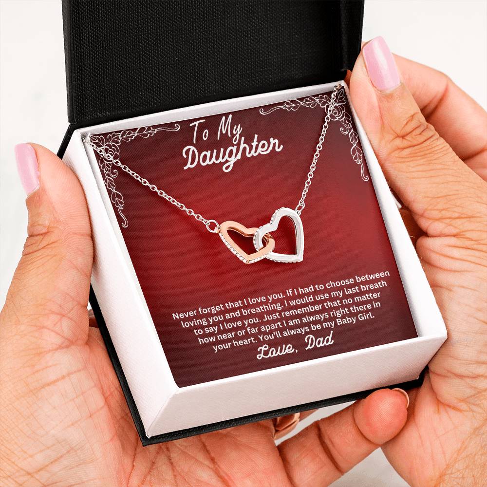 Daughter- My last breath -Interlocking Hearts Necklace