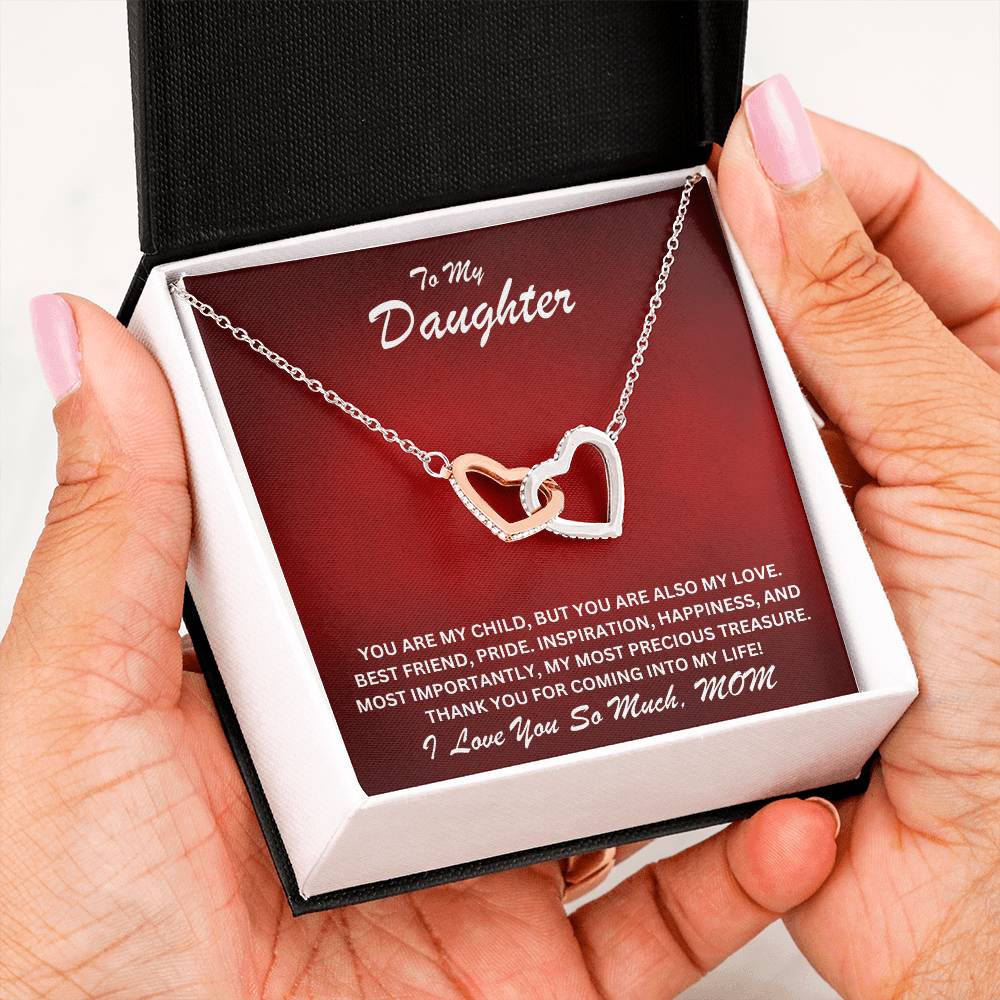 Daughter- You are my child -Interlocking Hearts Necklace