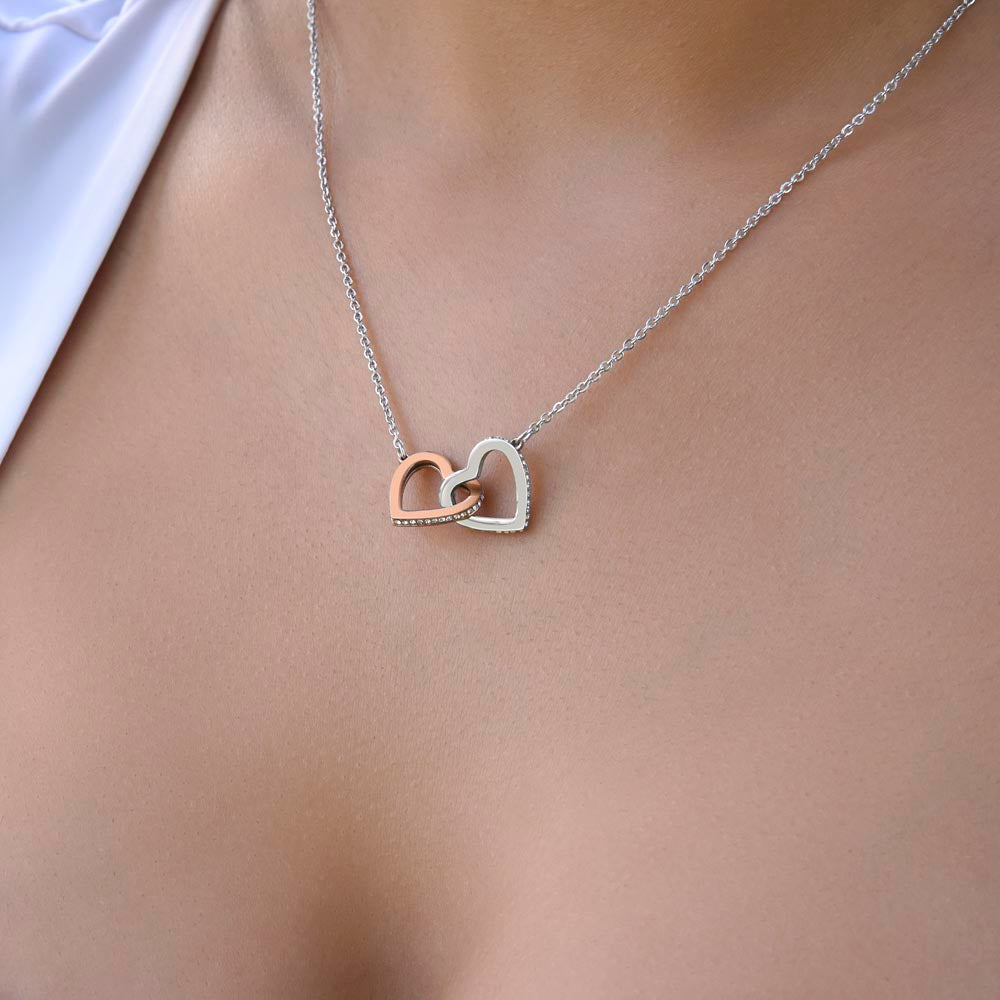 Daughter- Squeezed this necklace -Interlocking Hearts Necklace