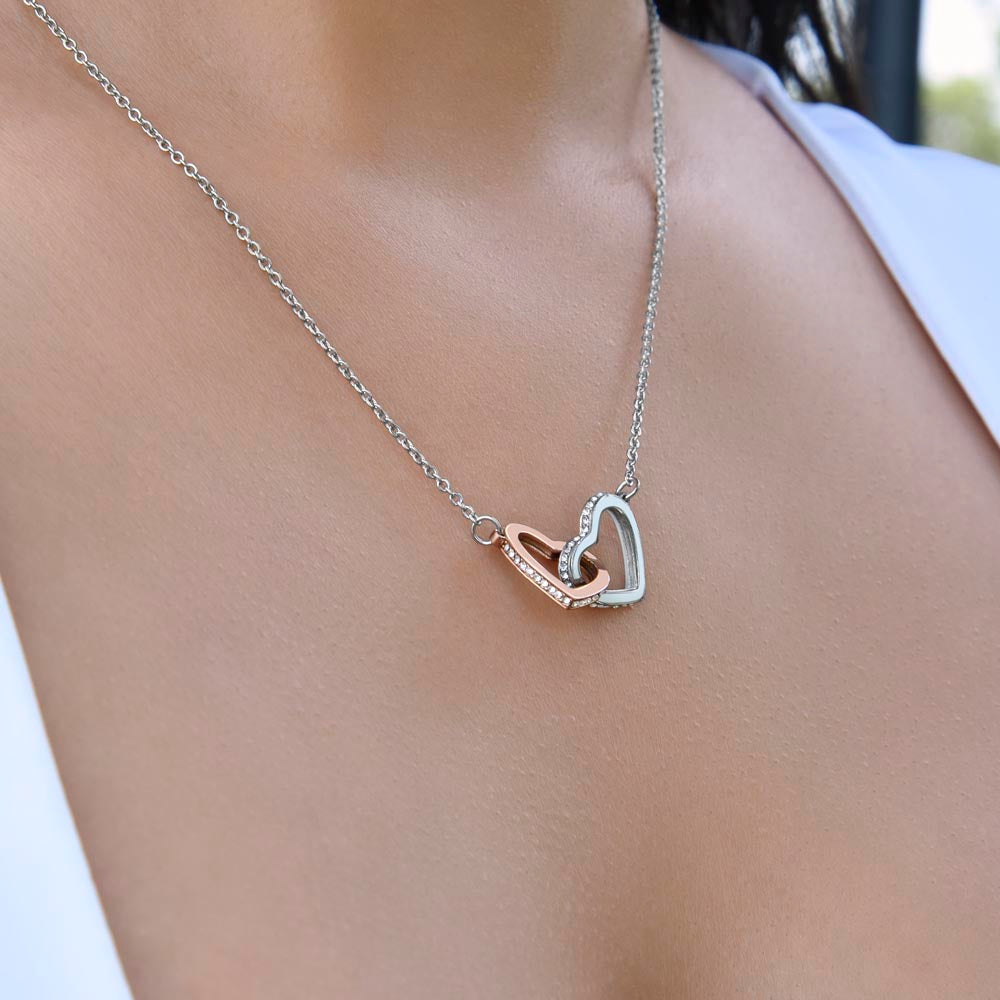 Daughter- Believe in yourself-Interlocking Hearts Necklace