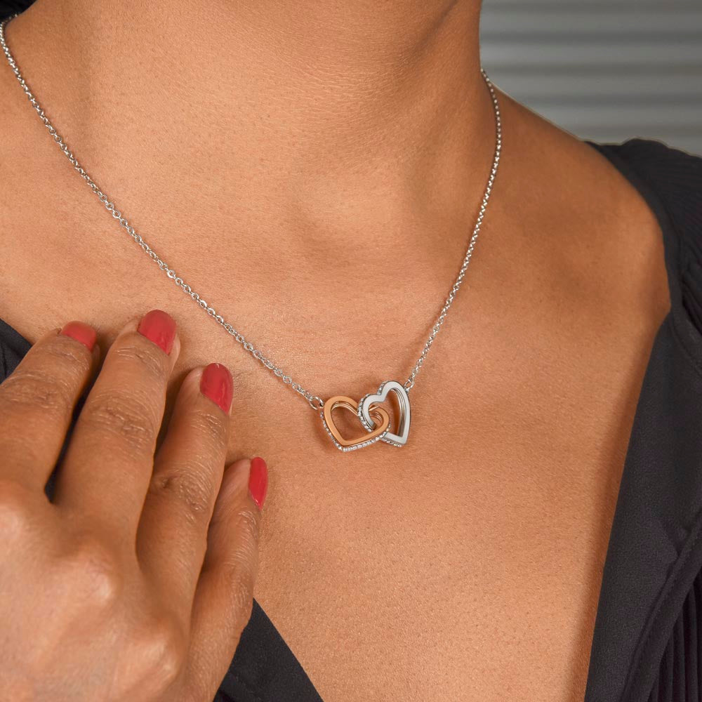 New Mom- Welcome to motherhood -Interlocking Hearts Necklace