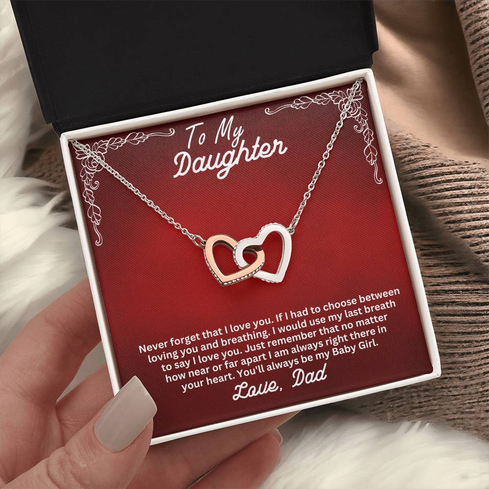 Daughter- My last breath -Interlocking Hearts Necklace