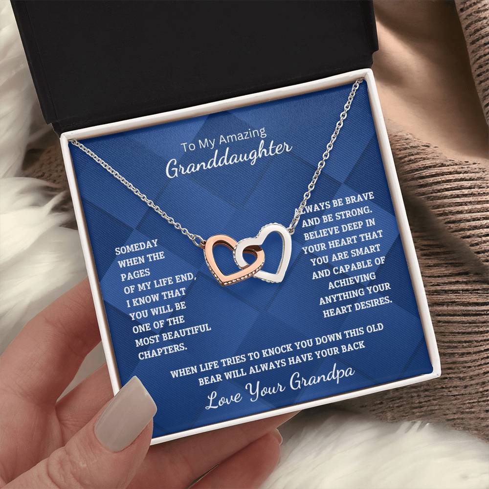 Granddaughter- Most beautiful chapters-Interlocking Hearts Necklace