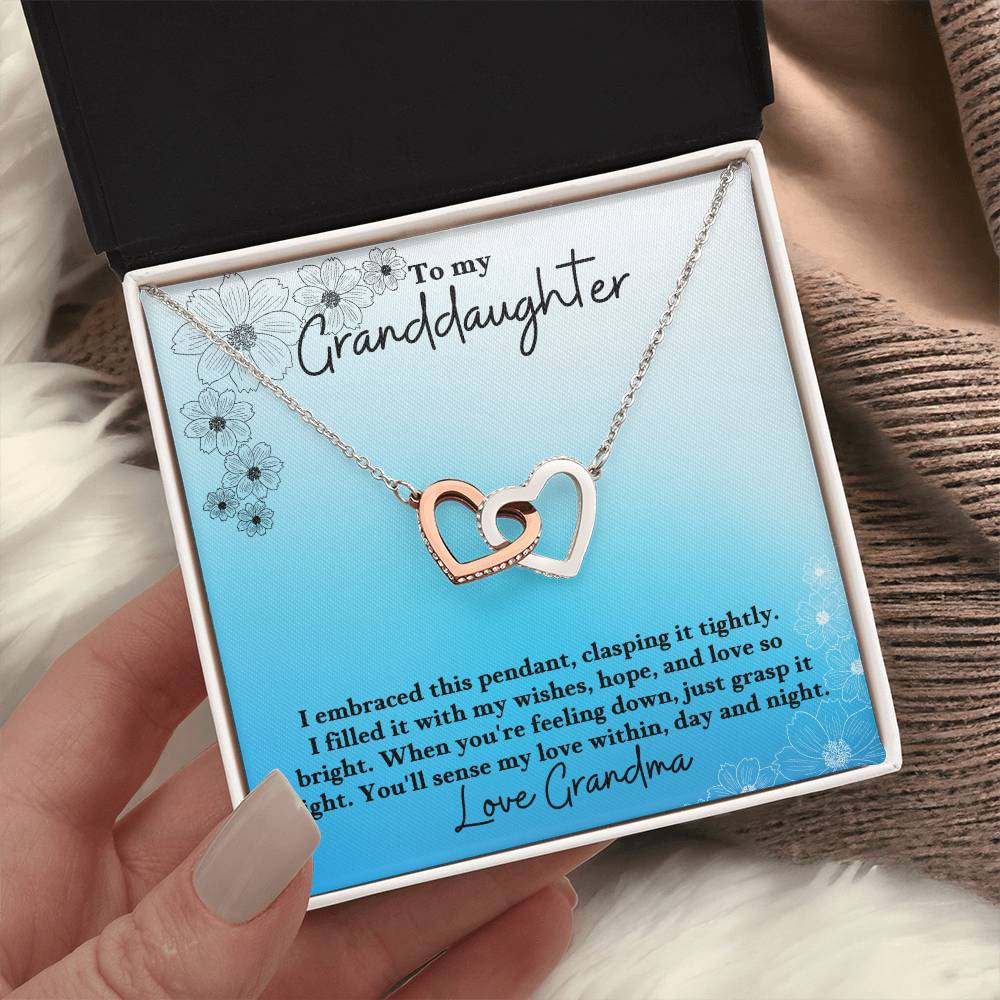 Granddaughter- I embraced this pendant -Interlocking Hearts Necklace