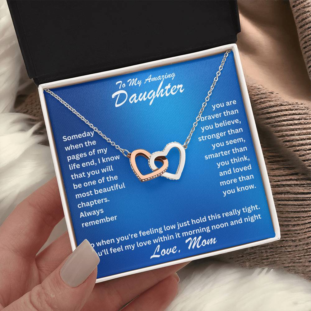 Daughter- Most beautiful chapters -Interlocking Hearts Necklace