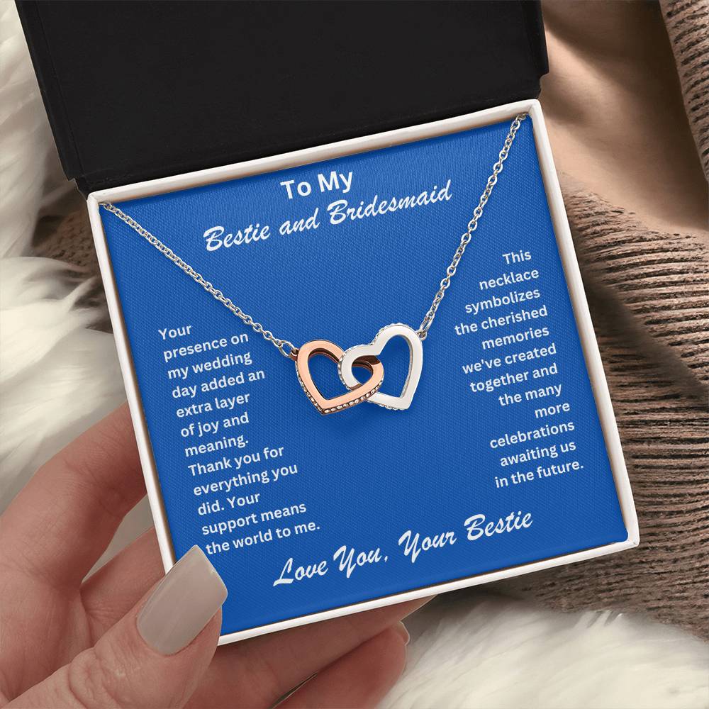 Bridesmaid- Memories we've created-Interlocking Hearts Necklace