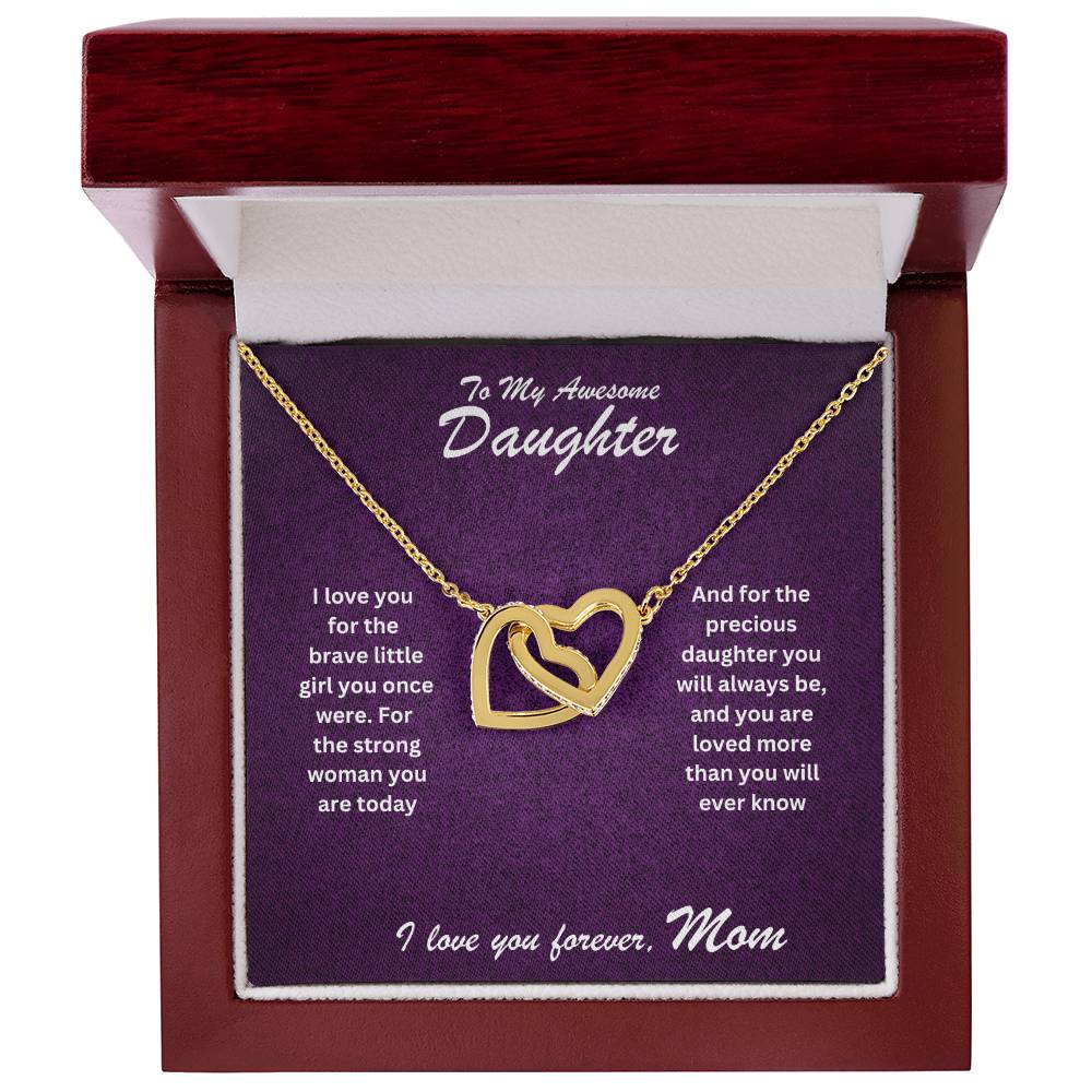 Daughter- Strong woman you are -Interlocking Hearts Necklace