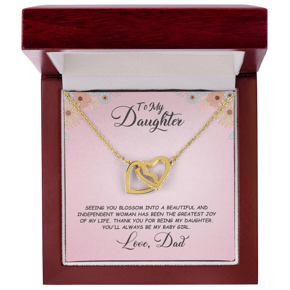 Daughter- Seeing you blossom -Interlocking Hearts Necklace