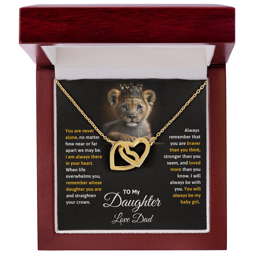 Daughter- Straighten your crown-Interlocking Hearts Necklace