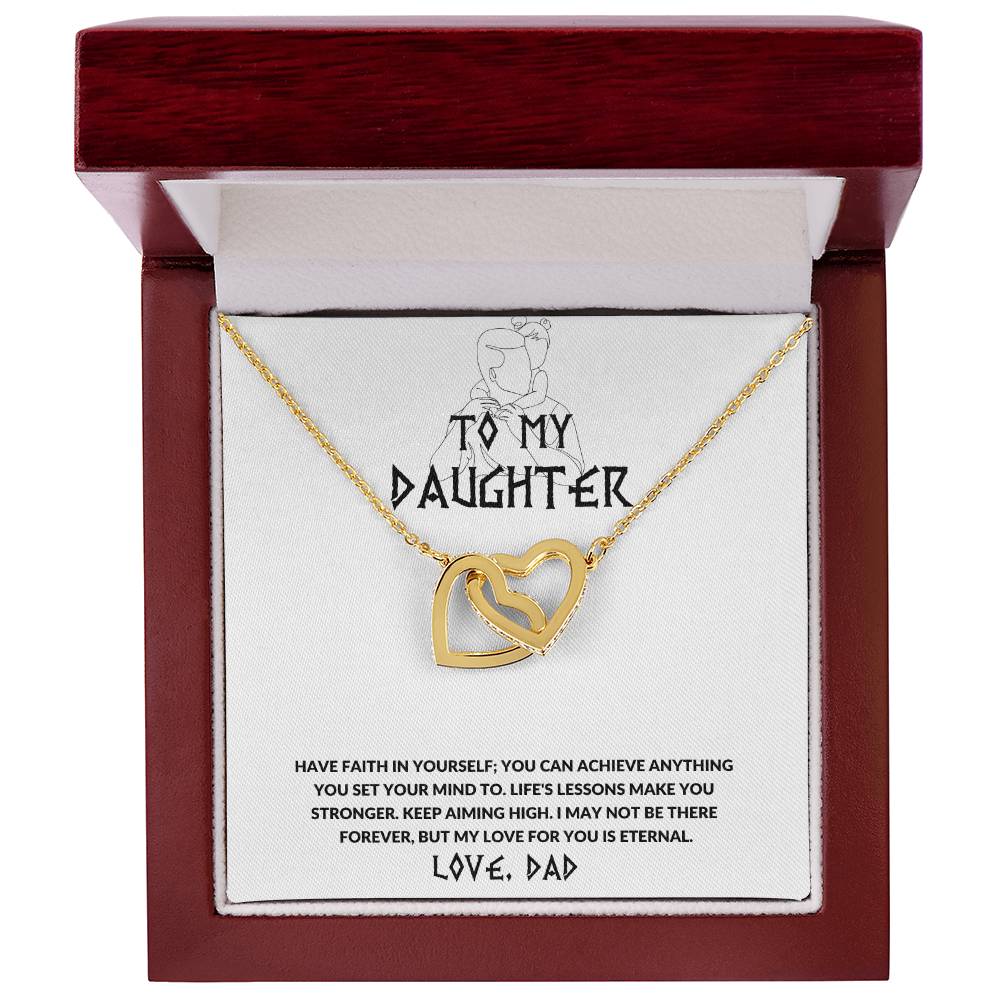 Daughter- Have faith in yourself-Interlocking Hearts Necklace