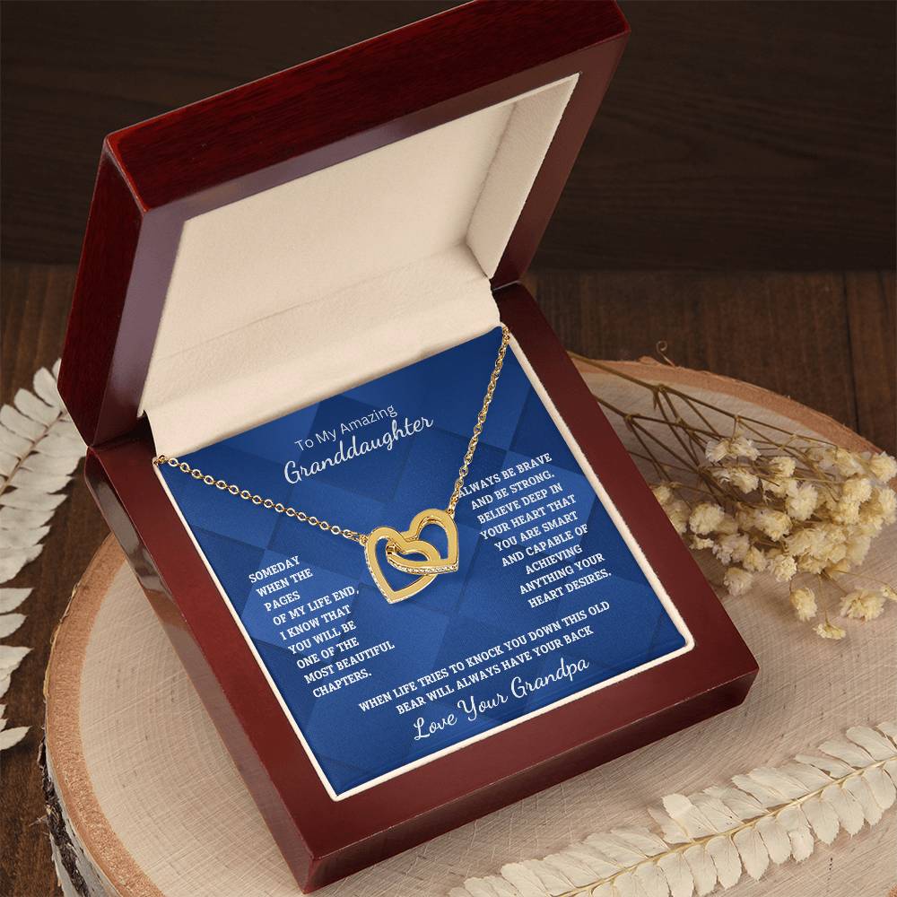 Granddaughter- Most beautiful chapters-Interlocking Hearts Necklace