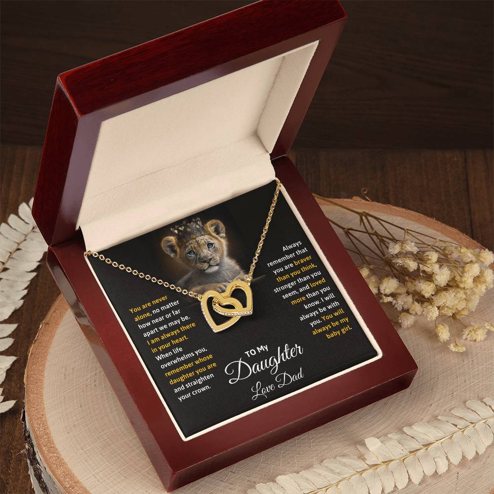 Daughter- Straighten your crown-Interlocking Hearts Necklace