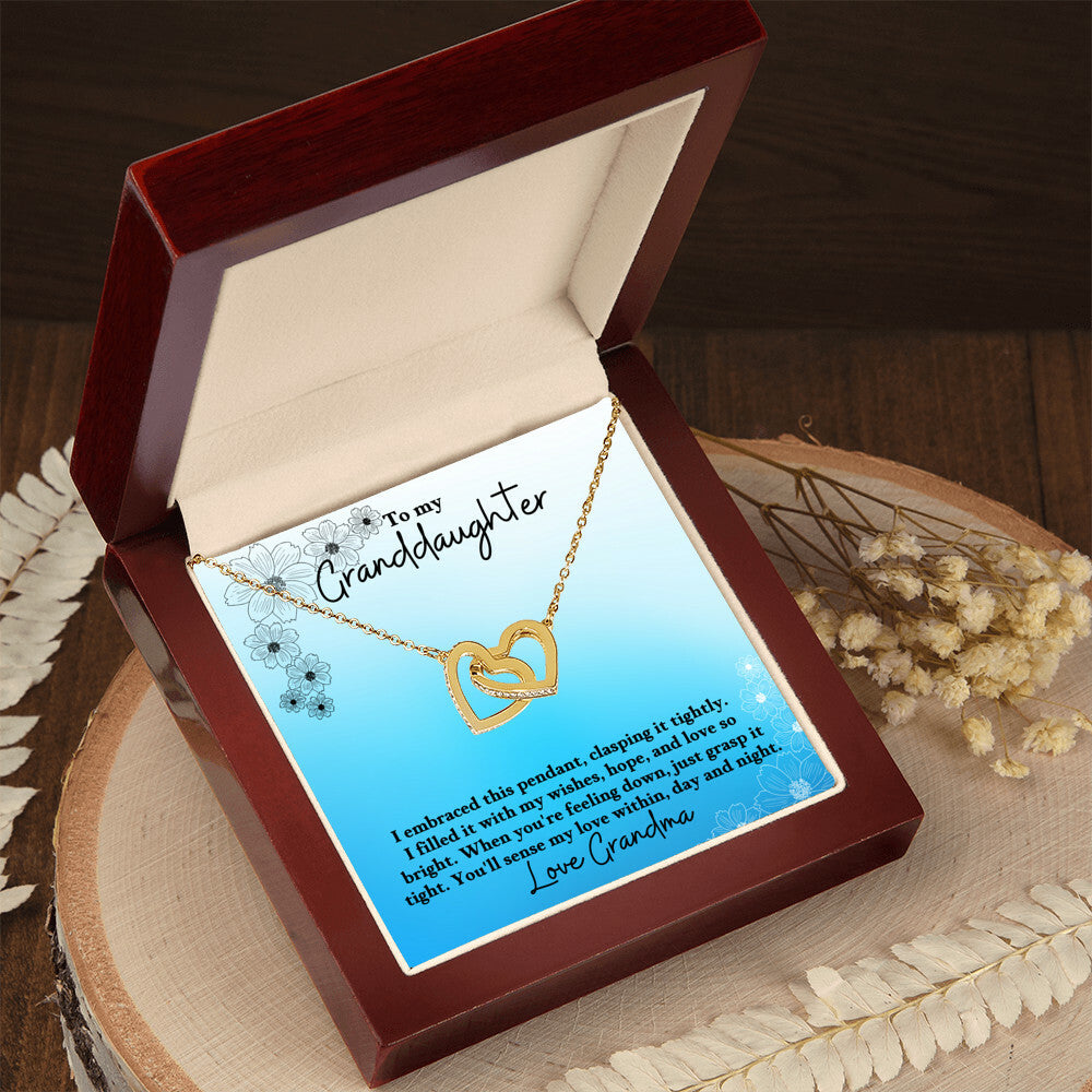 Granddaughter- I embraced this pendant -Interlocking Hearts Necklace