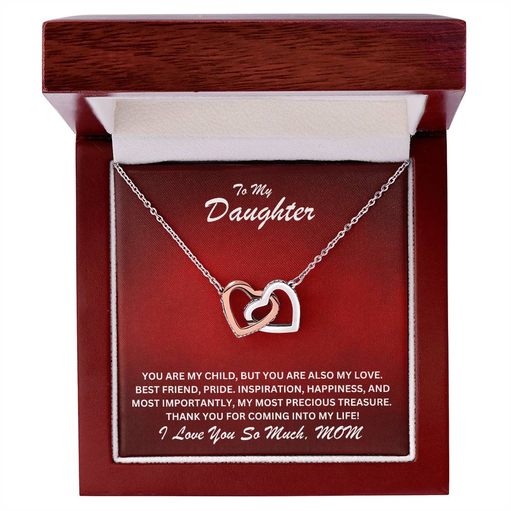 Daughter- You are my child -Interlocking Hearts Necklace