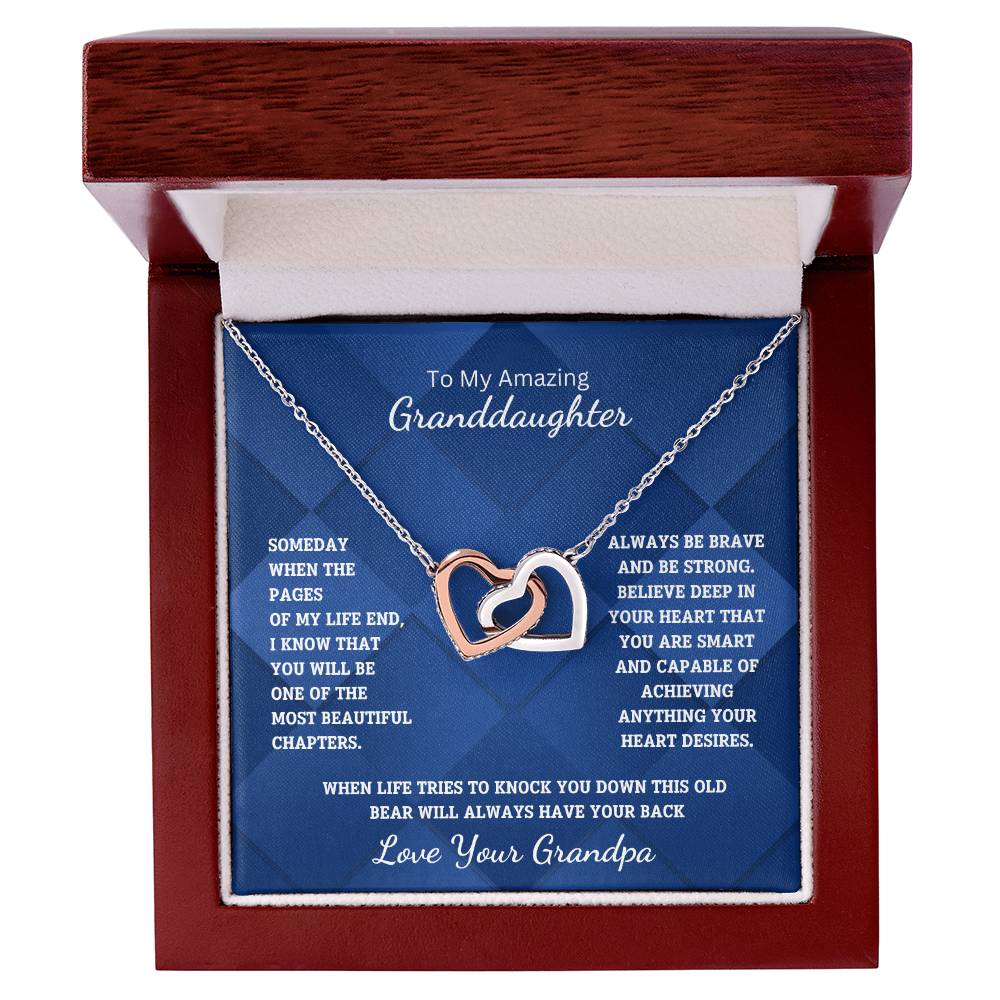 Granddaughter- Most beautiful chapters-Interlocking Hearts Necklace