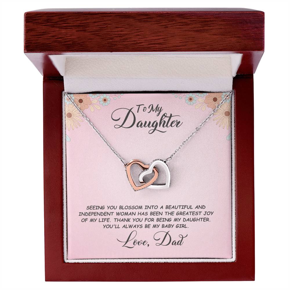 Daughter- Seeing you blossom -Interlocking Hearts Necklace