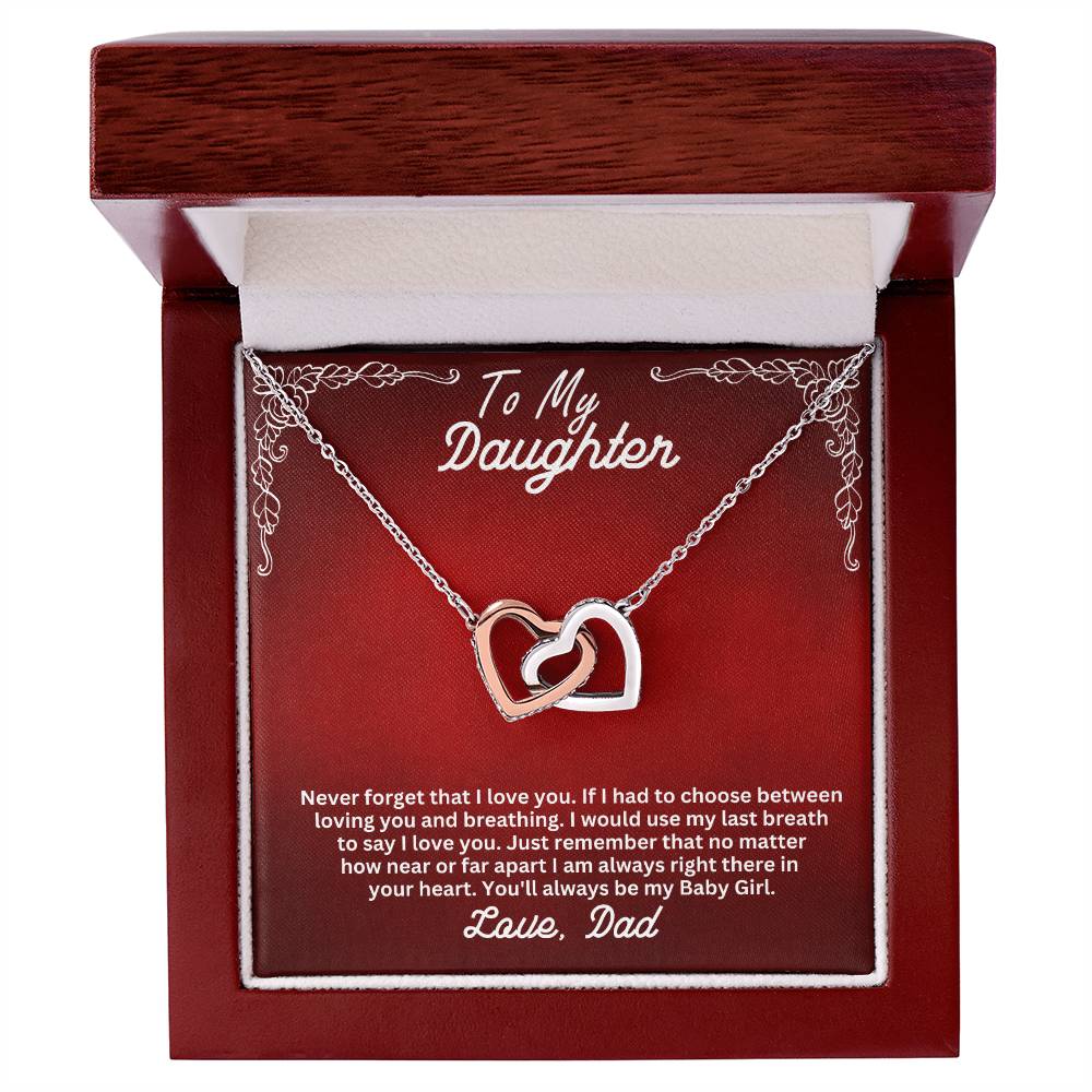 Daughter- My last breath -Interlocking Hearts Necklace