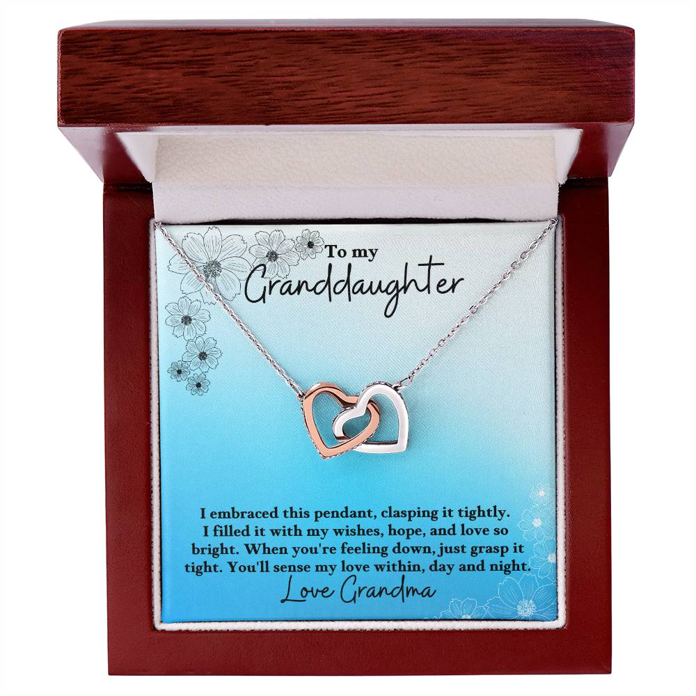 Granddaughter- I embraced this pendant -Interlocking Hearts Necklace