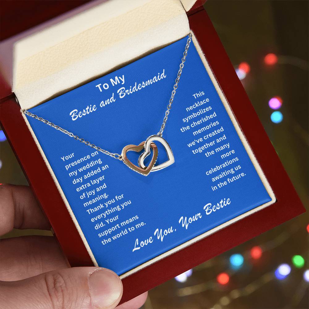 Bridesmaid- Memories we've created-Interlocking Hearts Necklace