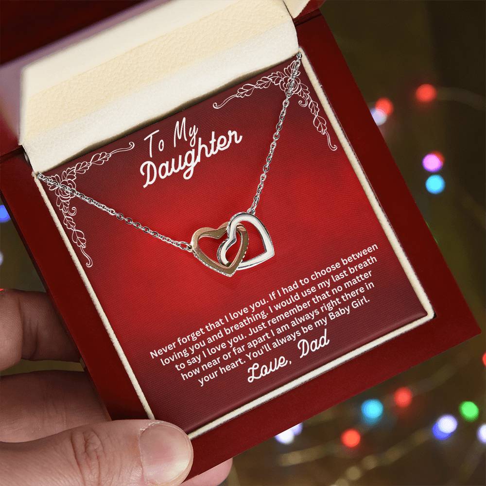 Daughter- My last breath -Interlocking Hearts Necklace