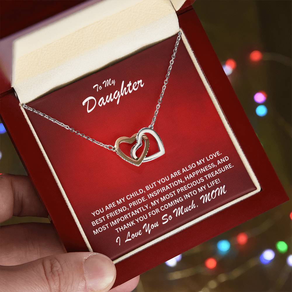 Daughter- You are my child -Interlocking Hearts Necklace