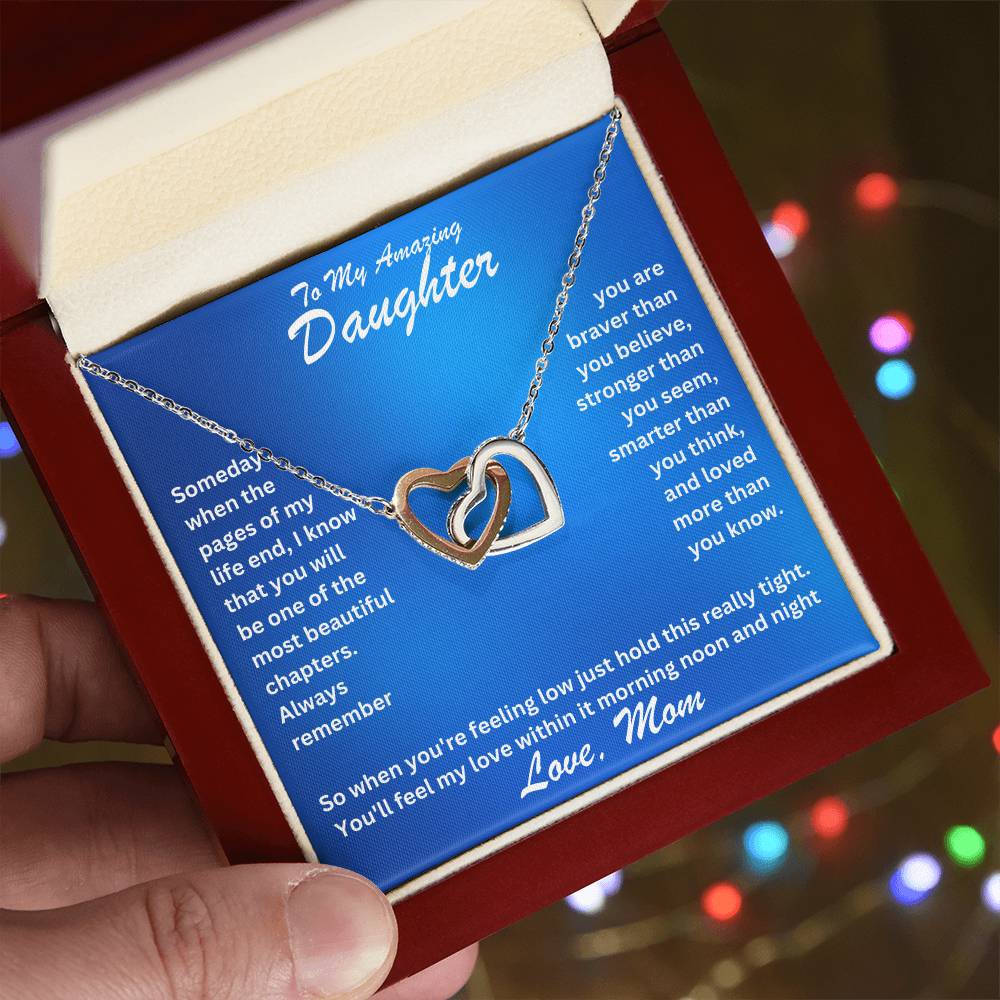 Daughter- Most beautiful chapters -Interlocking Hearts Necklace