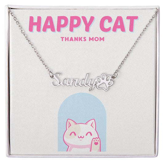 Cat Mom -Customized necklace with paw