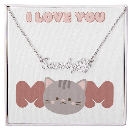 Cat Mom -Customized necklace with paw