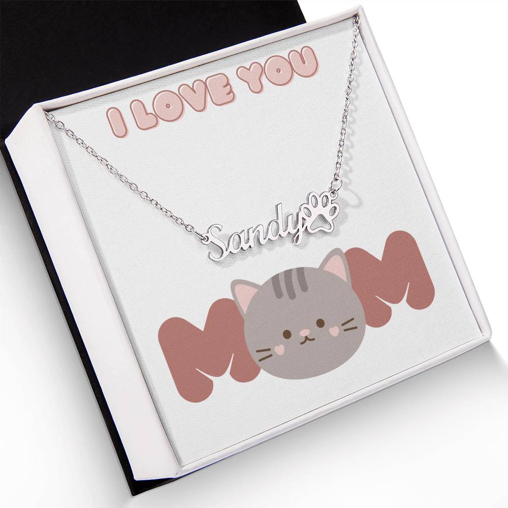 Cat Mom -Customized necklace with paw