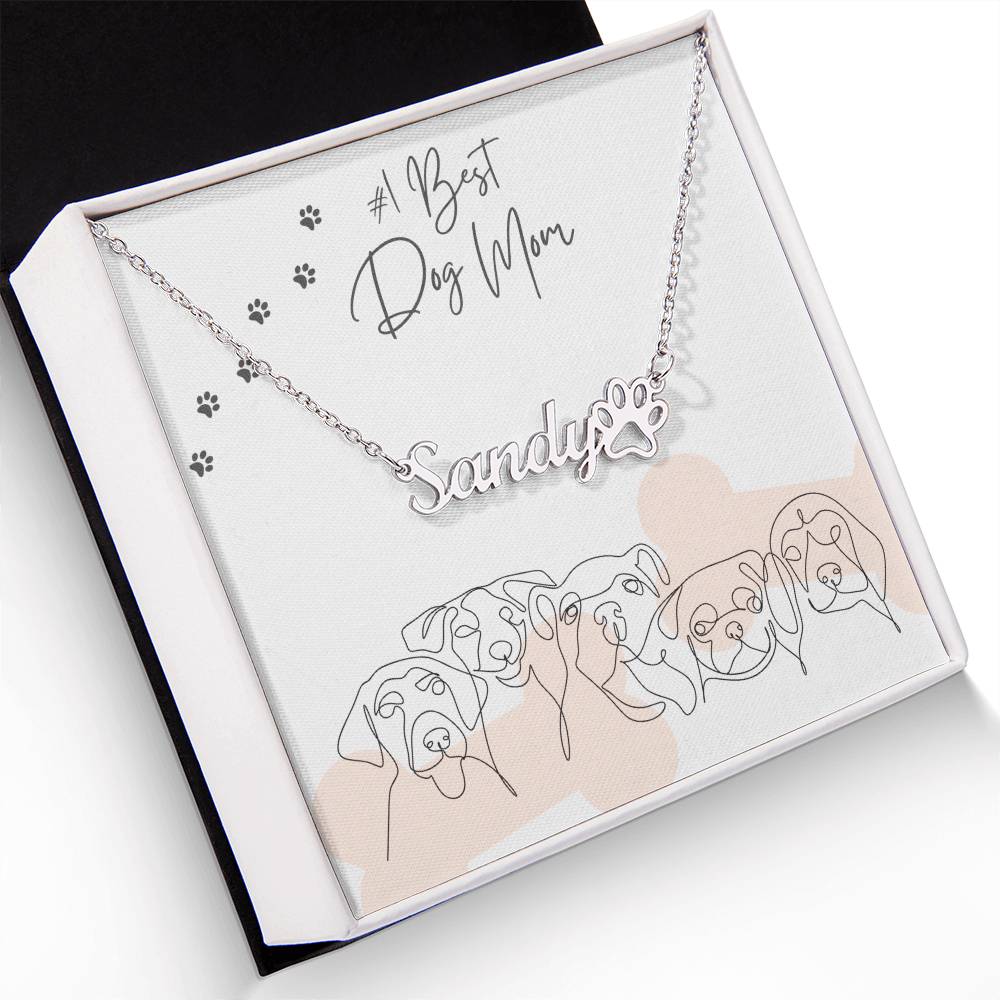 Dog Mom -Customized necklace with paw