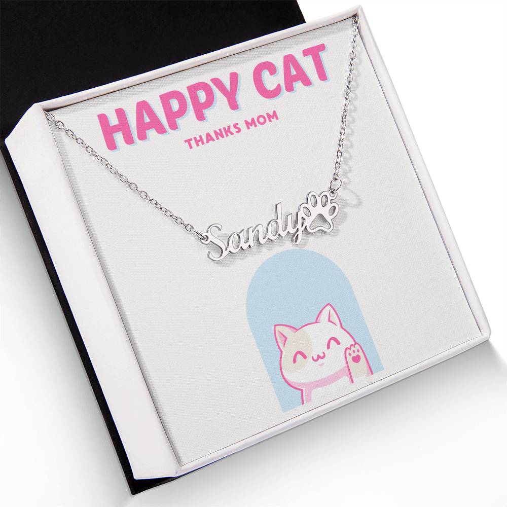 Cat Mom -Customized necklace with paw