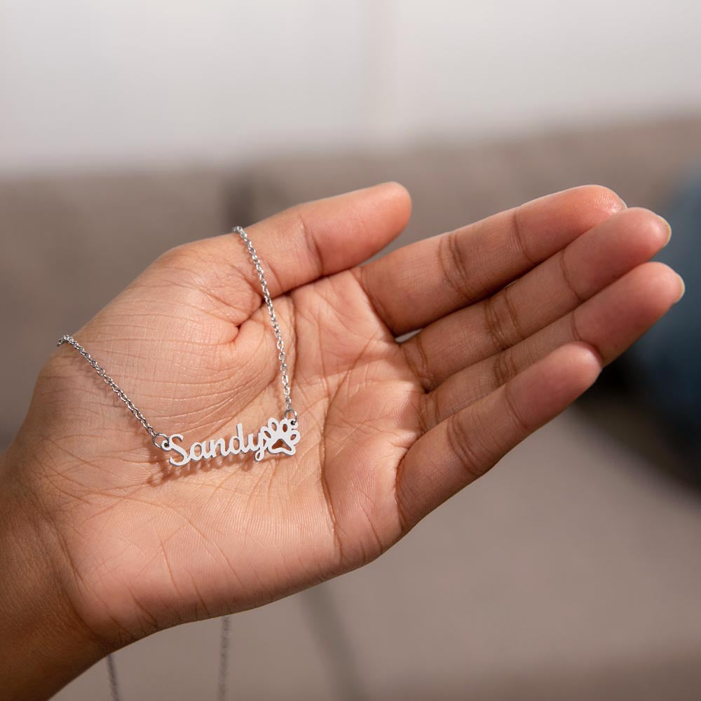 Cat Mom -Customized necklace with paw