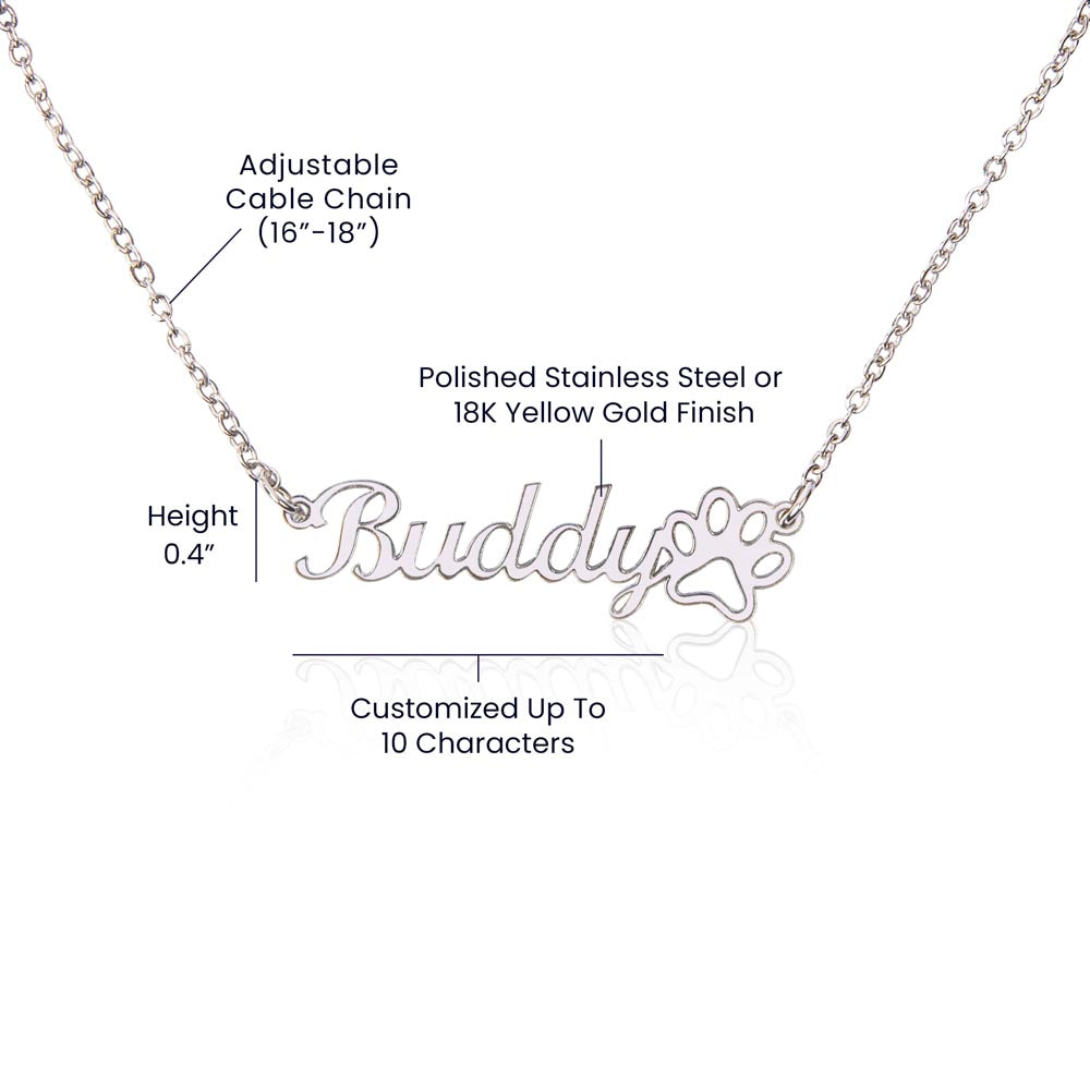 Cat Mom -Customized necklace with paw