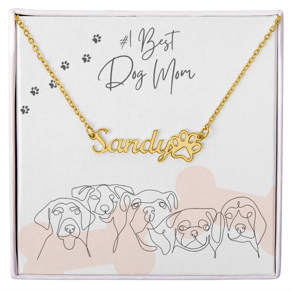 Dog Mom -Customized necklace with paw