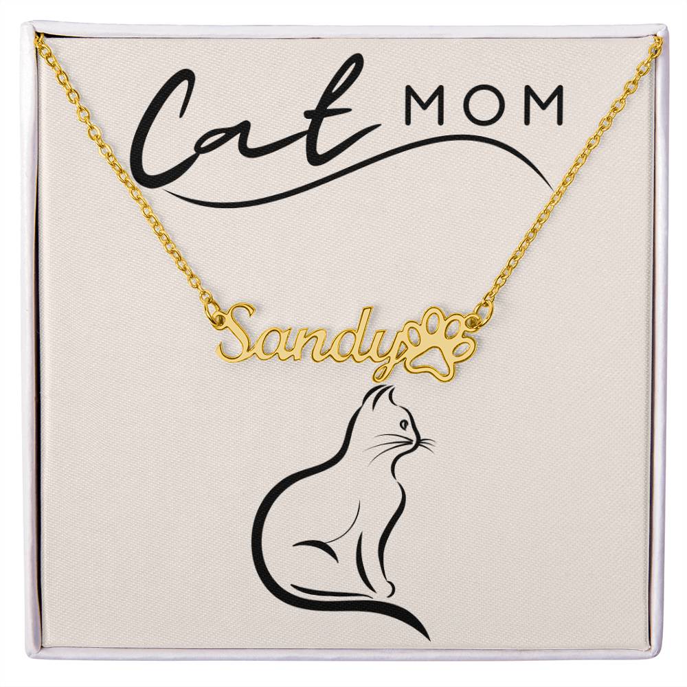 Cat Mom -Customized necklace with paw